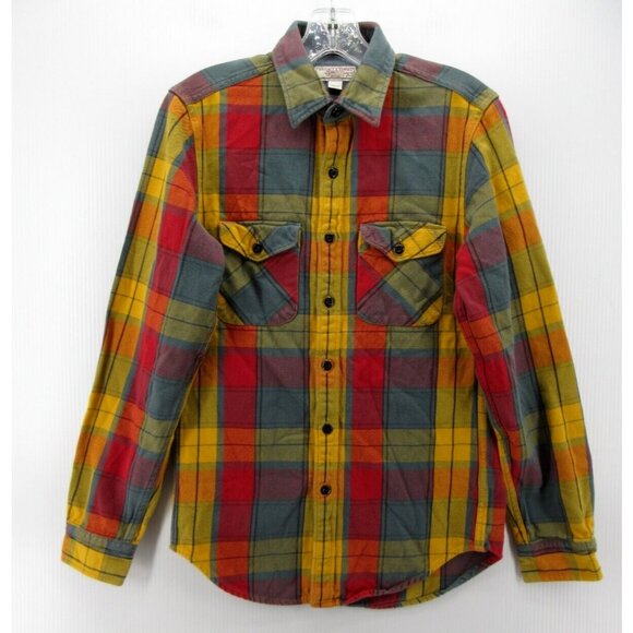 Wallace & Barnes Shirt XS Flannel Button Down Plaid Preppy Colorful
